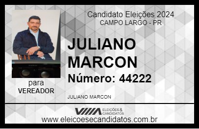 Candidato JULIANO MARCON 2024 - CAMPO LARGO - Eleições