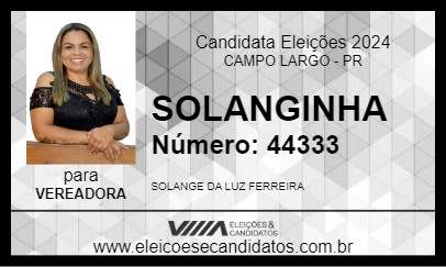 Candidato SOLANGINHA 2024 - CAMPO LARGO - Eleições