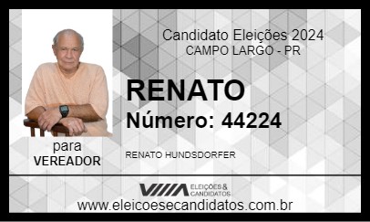 Candidato RENATO HUNDSDORFER 2024 - CAMPO LARGO - Eleições