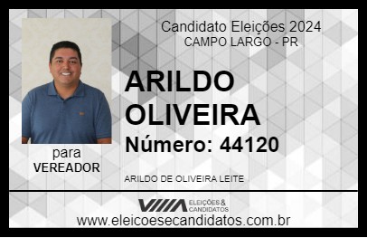 Candidato ARILDO OLIVEIRA 2024 - CAMPO LARGO - Eleições