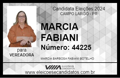 Candidato MARCIA FABIANI 2024 - CAMPO LARGO - Eleições