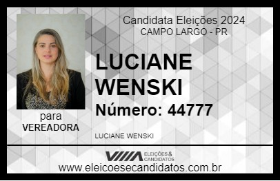 Candidato LUCIANE WENSKI 2024 - CAMPO LARGO - Eleições