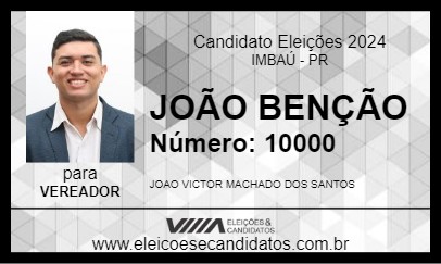 Candidato JOÃO BENÇÃO 2024 - IMBAÚ - Eleições