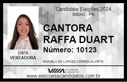 Candidato CANTORA RAFFA DUART 2024 - IMBAÚ - Eleições