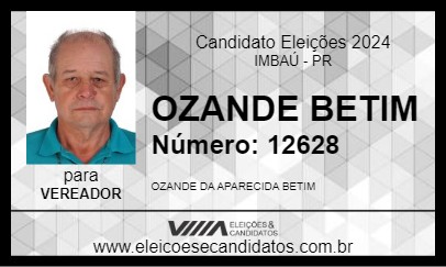 Candidato OZANDE BETIM 2024 - IMBAÚ - Eleições