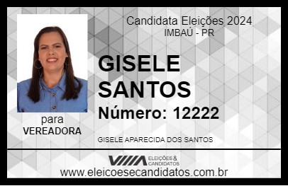 Candidato GISELE SANTOS 2024 - IMBAÚ - Eleições