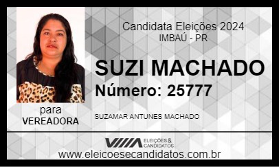 Candidato SUZI MACHADO 2024 - IMBAÚ - Eleições