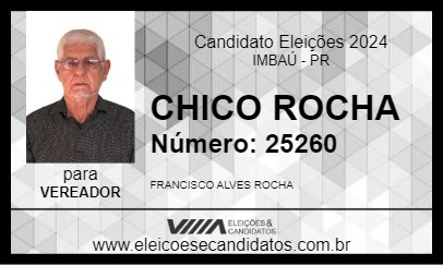 Candidato CHICO ROCHA 2024 - IMBAÚ - Eleições