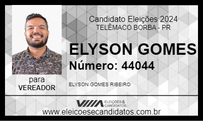 Candidato ELYSON GOMES 2024 - TELÊMACO BORBA - Eleições