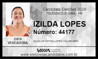 Candidato IZILDA LOPES 2024 - TELÊMACO BORBA - Eleições