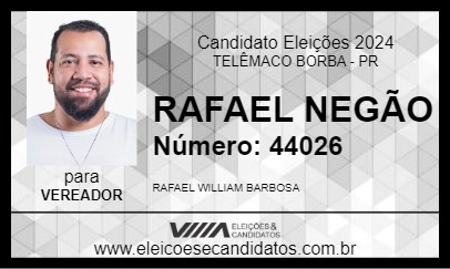 Candidato RAFAEL NEGÃO 2024 - TELÊMACO BORBA - Eleições