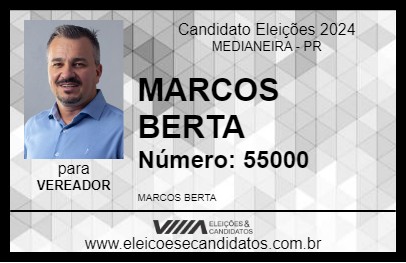 Candidato MARCOS BERTA 2024 - MEDIANEIRA - Eleições