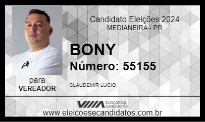 Candidato BONY 2024 - MEDIANEIRA - Eleições