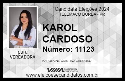 Candidato KAROL CARDOSO 2024 - TELÊMACO BORBA - Eleições