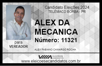 Candidato ALEX DA MECANICA 2024 - TELÊMACO BORBA - Eleições