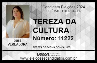 Candidato TEREZA DA CULTURA 2024 - TELÊMACO BORBA - Eleições