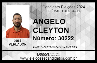 Candidato ANGELO CLEYTON 2024 - TELÊMACO BORBA - Eleições