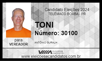 Candidato TONI 2024 - TELÊMACO BORBA - Eleições