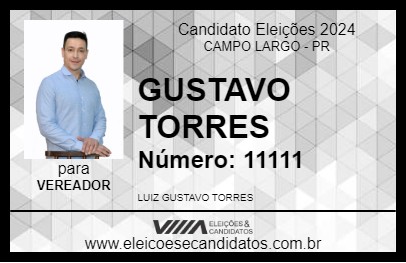 Candidato GUSTAVO TORRES 2024 - CAMPO LARGO - Eleições