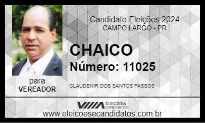 Candidato CHAICO 2024 - CAMPO LARGO - Eleições