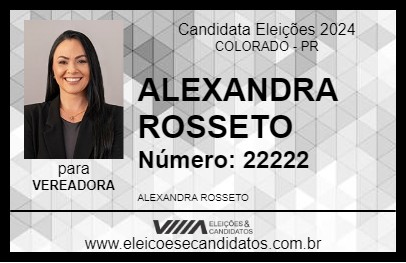 Candidato ALEXANDRA ROSSETO 2024 - COLORADO - Eleições