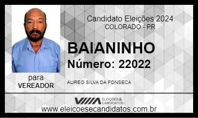 Candidato BAIANINHO 2024 - COLORADO - Eleições