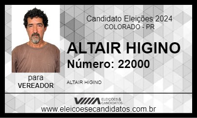 Candidato ALTAIR HIGINO 2024 - COLORADO - Eleições