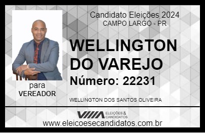 Candidato WELLINGTON DO VAREJO 2024 - CAMPO LARGO - Eleições