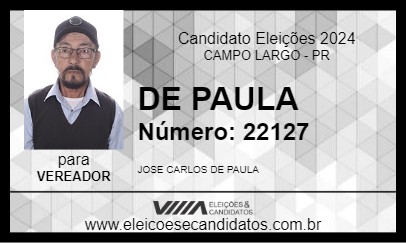 Candidato DE PAULA 2024 - CAMPO LARGO - Eleições