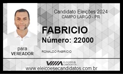 Candidato FABRICIO 2024 - CAMPO LARGO - Eleições