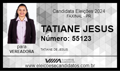 Candidato TATIANE JESUS 2024 - FAXINAL - Eleições