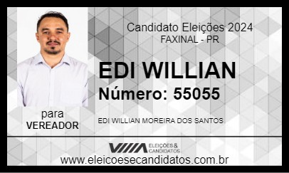 Candidato EDI WILLIAN 2024 - FAXINAL - Eleições