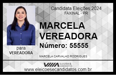 Candidato MARCELA VEREADORA 2024 - FAXINAL - Eleições