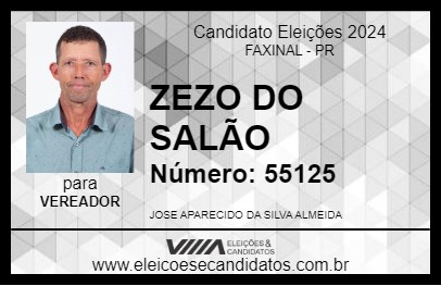 Candidato ZEZO DO SALÃO 2024 - FAXINAL - Eleições