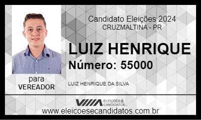 Candidato LUIZ HENRIQUE 2024 - CRUZMALTINA - Eleições