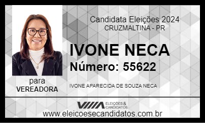 Candidato IVONE NECA 2024 - CRUZMALTINA - Eleições