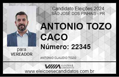 Candidato ANTONIO TOZO CACO 2024 - SÃO JOSÉ DOS PINHAIS - Eleições