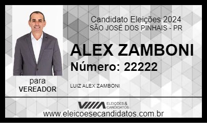 Candidato ALEX ZAMBONI 2024 - SÃO JOSÉ DOS PINHAIS - Eleições