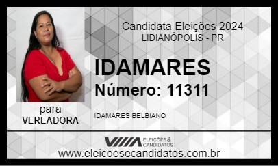 Candidato IDAMARES  2024 - LIDIANÓPOLIS - Eleições