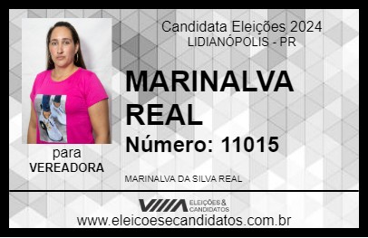 Candidato MARINALVA REAL 2024 - LIDIANÓPOLIS - Eleições