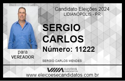 Candidato SERGIO CARLOS 2024 - LIDIANÓPOLIS - Eleições