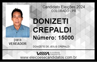 Candidato DONIZETI CREPALDI 2024 - COLORADO - Eleições