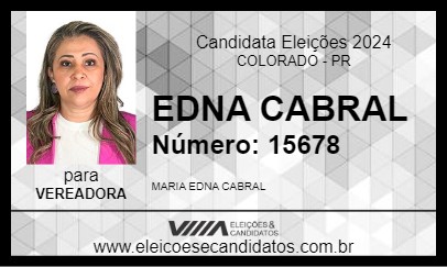 Candidato EDNA CABRAL 2024 - COLORADO - Eleições