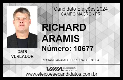 Candidato RICHARD ARAMIS 2024 - CAMPO MAGRO - Eleições