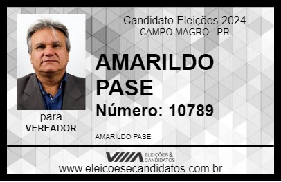 Candidato AMARILDO PASE 2024 - CAMPO MAGRO - Eleições