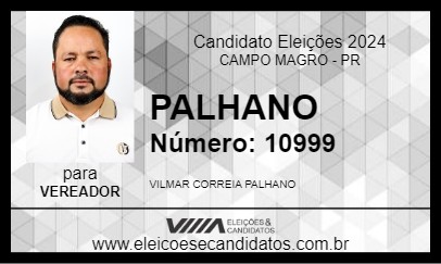 Candidato PALHANO 2024 - CAMPO MAGRO - Eleições