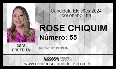 Candidato ROSE CHIQUIM 2024 - COLORADO - Eleições