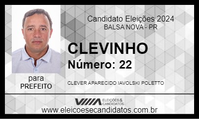 Candidato CLEVINHO POLETTO 2024 - BALSA NOVA - Eleições