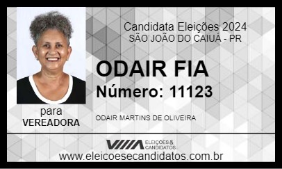 Candidato ODAIR FIA 2024 - SÃO JOÃO DO CAIUÁ - Eleições