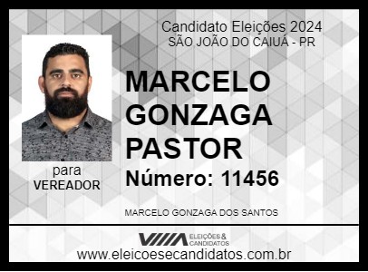 Candidato MARCELO GONZAGA PASTOR 2024 - SÃO JOÃO DO CAIUÁ - Eleições